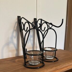 Black Metal Wall Candle Holders